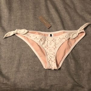 J Crew lowrider bikini bottom in laser-cut eyelet